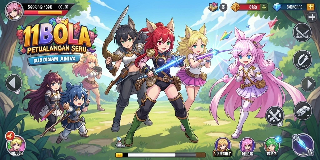 Tampilan gameplay menakjubkan di dunia Anime 11BOLA.