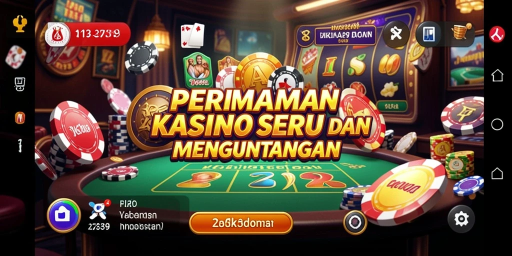 Tampilan gameplay kasino yang menarik dan mendebarkan.