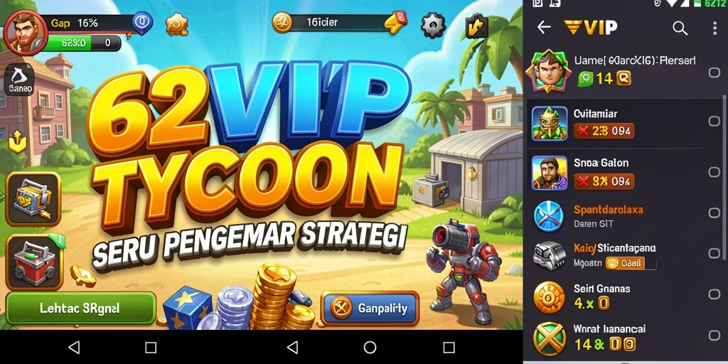 Screenshot gameplay 62VIP menampilkan pengalaman Tycoon yang menarik.