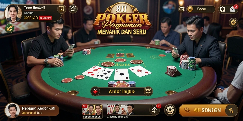 Tampilan screenshot dari gameplay seru Poker di 8II.
