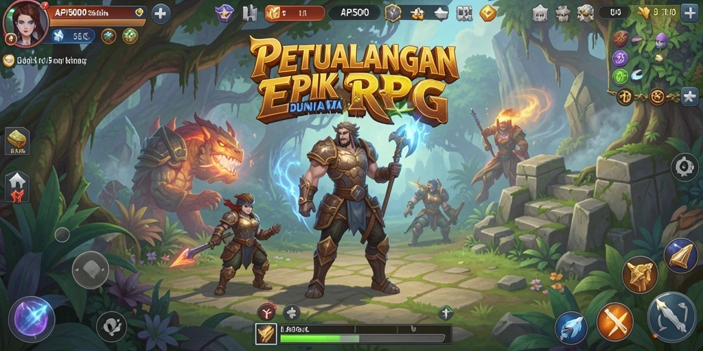Screenshot dari gameplay seru API5000 dengan aksi RPG yang intens.