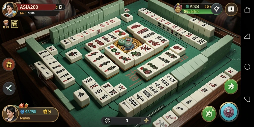 Screenshot gameplay ASIA200 yang menampilkan keseruan Mahjong.