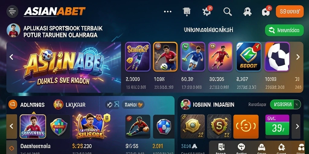 Tangkapan layar dari gameplay ASIANABET menunjukkan tampilan taruhan olahraga.