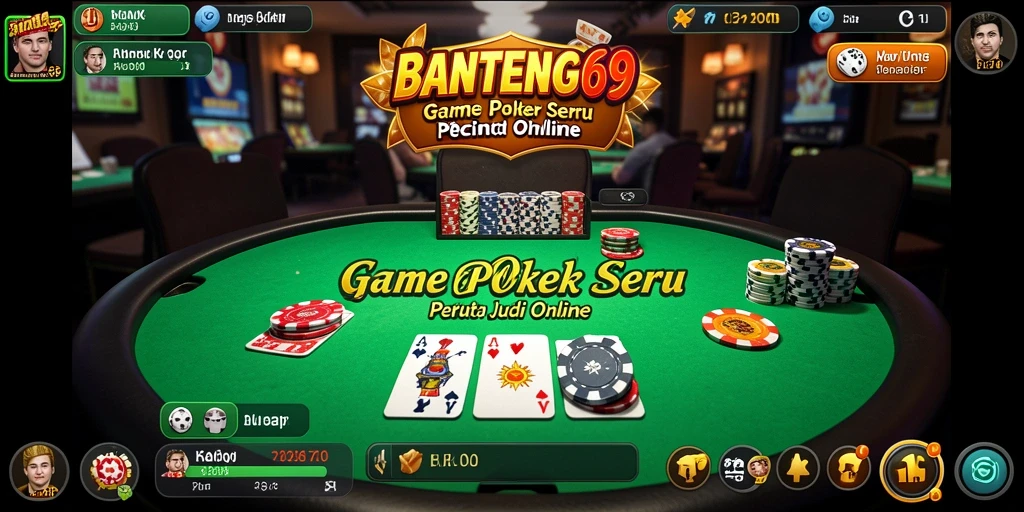Screenshot gameplay BANTENG69 yang menampilkan suasana permainan Poker.