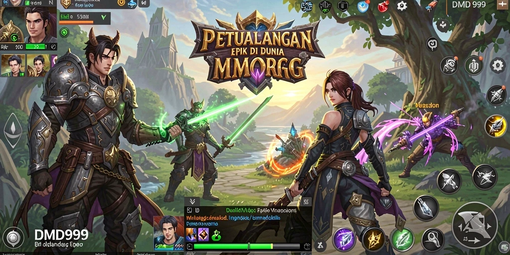 Screenshot gameplay DMD999 menampilkan pertempuran epik antar pemain.