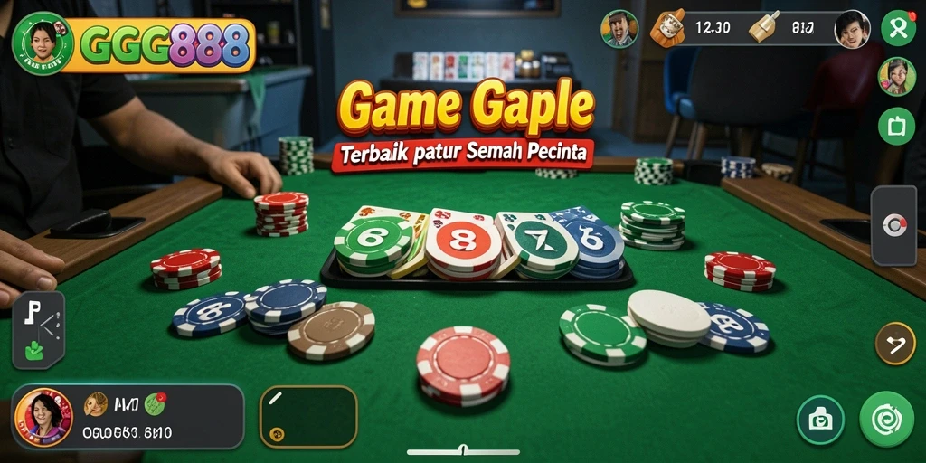Tampilan screenshot gameplay GGG888 menunjukkan aksi seru permainan Gaple.