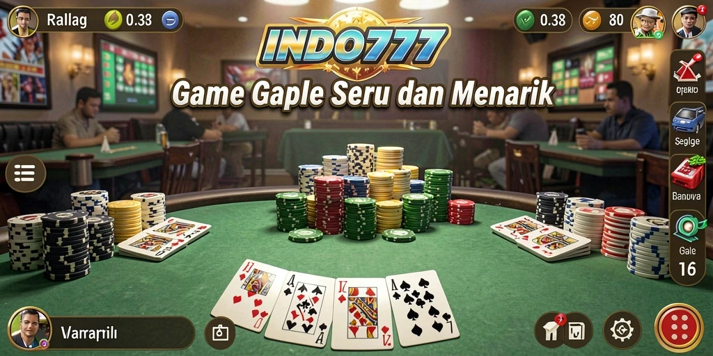 Tampilan gameplay Gaple yang seru dan interaktif di INDO777.