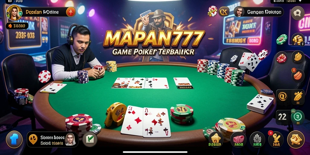 Tampilan gameplay <strong>MAPAN777</strong> yang seru dan menghibur di dunia poker.