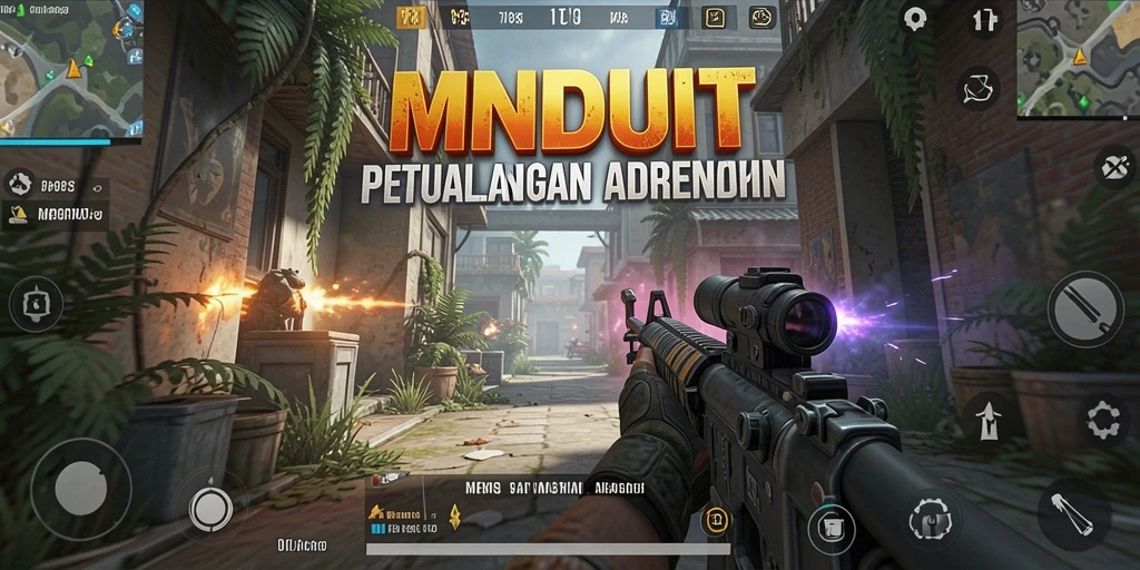 Tampilan dinamis dari gameplay <strong>MNDUIT</strong> yang mendebarkan dan penuh aksi.
