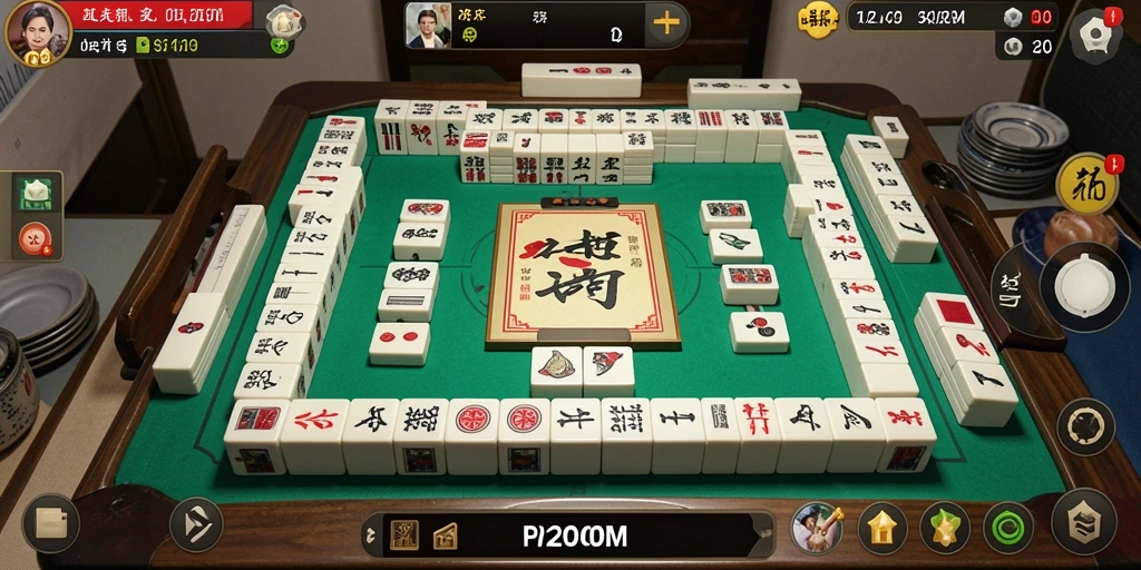 Tampilan gameplay P200M yang menarik dan penuh strategi Mahjong.