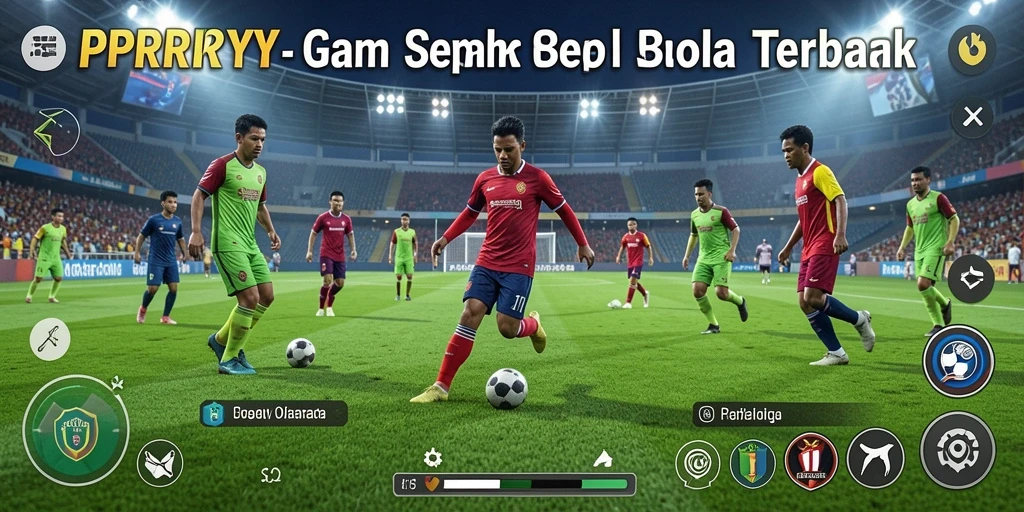 Screenshot gameplay <strong>PPRRYY</strong> menampilkan aksi pertandingan sepak bola yang mendebarkan.