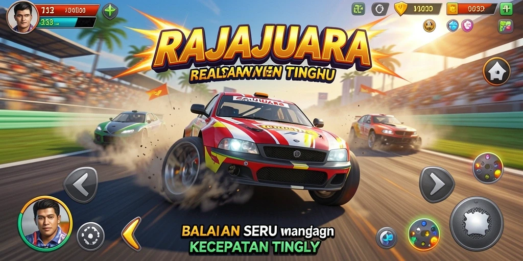 Tampilan mendebarkan dari gameplay balapan RAJAJUARA.