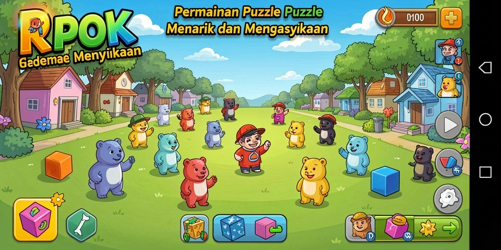 Screenshot gameplay RPOK menunjukkan tantangan Puzzle yang menarik.