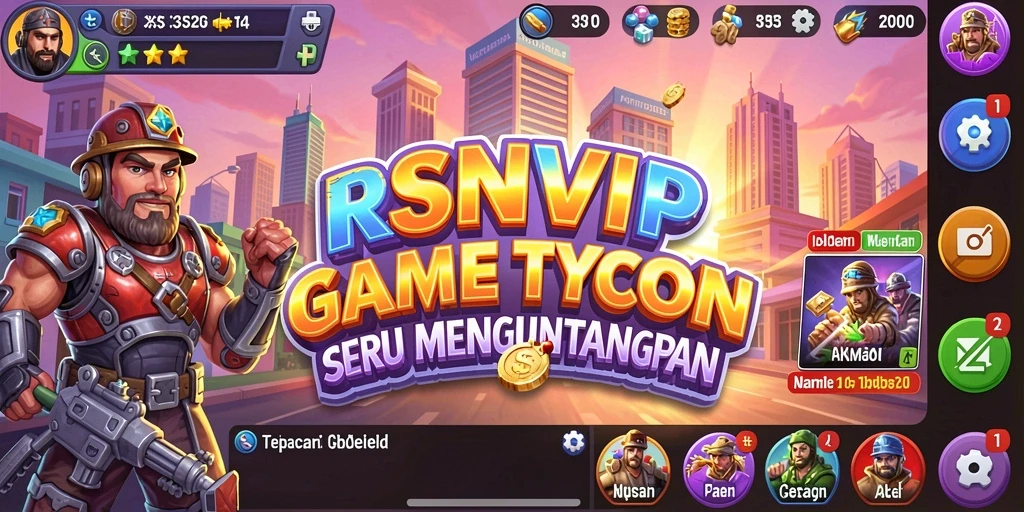 Tangkapan layar gameplay RSNVIP menampilkan momen strategis dalam membangun empire bisnis.