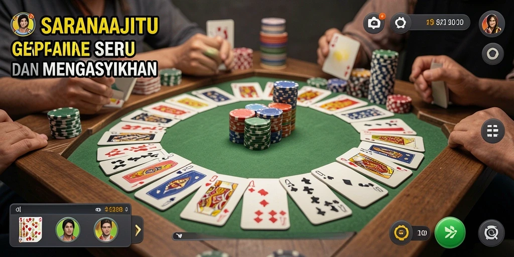 Gameplay Gaple yang seru dan interaktif di SARANAJITU.
