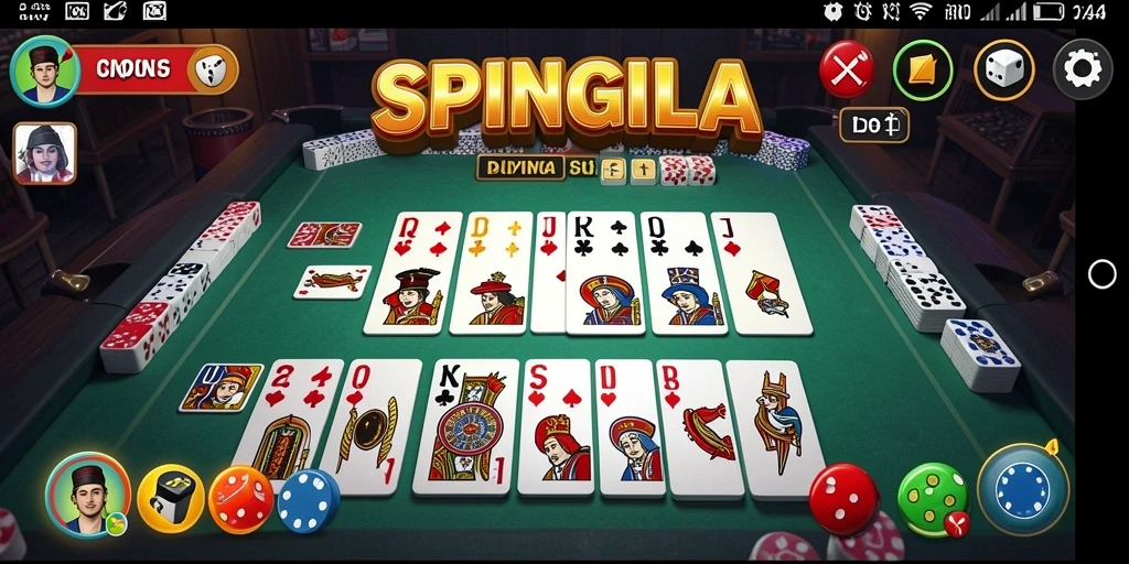 Tampilan utama SPINGILA dengan gameplay domino yang mengasyikkan.