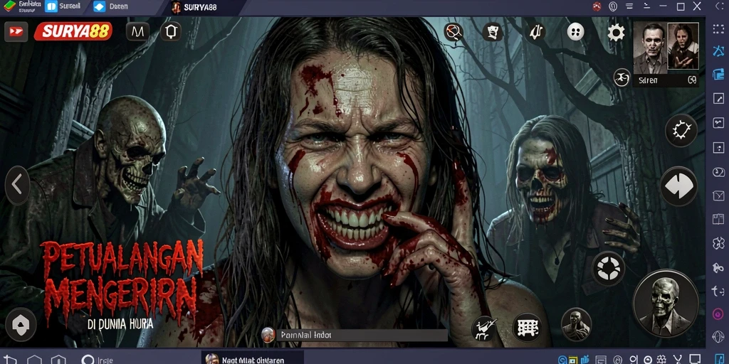 Screenshot gameplay SURYA88 menampilkan momen ketegangan horor.