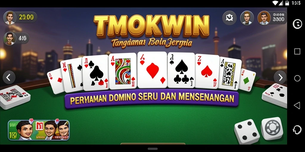 Tampilan gameplay seru dalam permainan Domino TMOKWIN.
