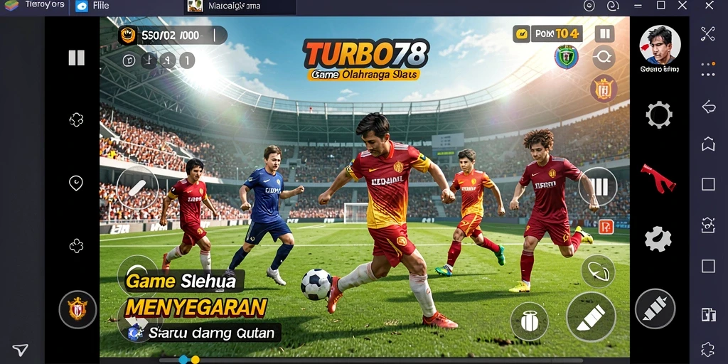 Screenshot gameplay TURBO78 yang menampilkan pertandingan olahraga yang mendebarkan.