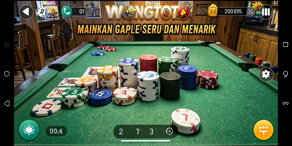 Gameplay Gaple yang seru dalam WONGTOTO.